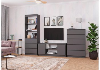 Стенка Мори графит модульная ( ДСВ) в Урае - uraj.mebel-e96.ru