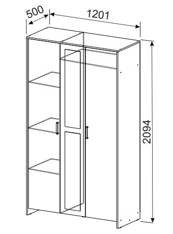 Шкаф распашной МСП-1 1200 мм анкор (СВ) в Урае - uraj.mebel-e96.ru