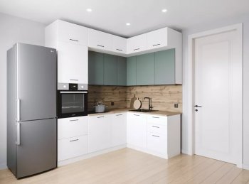 Кухонный гарнитур угловой Муссон 2200*1700 мм (Санвут) в Урае - uraj.mebel-e96.ru