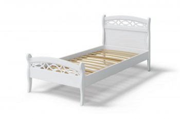 Кровать Натали массив береза + МДФ, белый (МЛК) в Урае - uraj.mebel-e96.ru