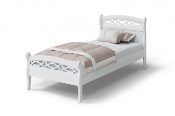 Кровать Натали массив береза + МДФ, белый (МЛК) в Урае - uraj.mebel-e96.ru
