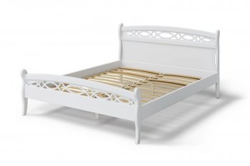 Кровать Натали массив береза + МДФ, белый (МЛК) в Урае - uraj.mebel-e96.ru