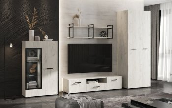 Стенка Нэнси new крафт белый (Миф) в Урае - uraj.mebel-e96.ru