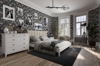 Спальный гарнитур Никеа модульный белый (БМ) в Урае - uraj.mebel-e96.ru