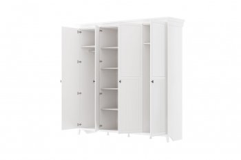 Шкаф распашной 2160 мм ШР-4 Никеа белый (БМ) в Урае - uraj.mebel-e96.ru