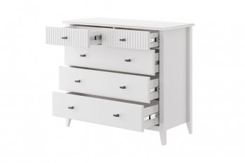 Комод 5 ящиков Никеа белый (БМ) в Урае - uraj.mebel-e96.ru