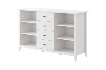 Комод 4 ящика 2 двери Никеа белый (БМ) в Урае - uraj.mebel-e96.ru