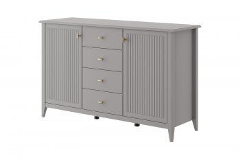 Комод 4 ящика 2 двери Никеа антрацит (БМ) в Урае - uraj.mebel-e96.ru