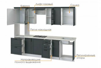 Кухонный гарнитур 3000 мм Николь-1 (Росток) в Урае - uraj.mebel-e96.ru