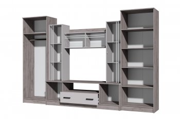 Стенка Николь-2 крафт серый/кашемир (Зарон) в Урае - uraj.mebel-e96.ru