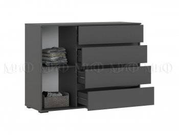 Комод 1 дверь 4 ящика (1200) Норд, графит (Миф) в Урае - uraj.mebel-e96.ru