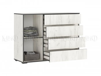 Комод 1 дверь 4 ящика (1200) Норд, крафт белый (Миф) в Урае - uraj.mebel-e96.ru
