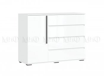 Комод 1 дверь 4 ящика (1200) Норд,  белый (Миф) в Урае - uraj.mebel-e96.ru