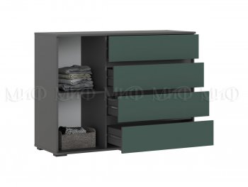 Комод 1 дверь 4 ящика (1200) Норд, графит/изумруд (Миф) в Урае - uraj.mebel-e96.ru
