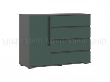 Комод 1 дверь 4 ящика (1200) Норд, графит/изумруд (Миф) в Урае - uraj.mebel-e96.ru