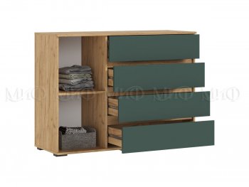 Комод 1 дверь 4 ящика (1200) Норд, крафт/изумруд (Миф) в Урае - uraj.mebel-e96.ru