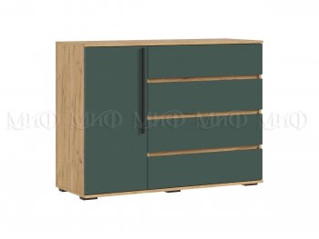 Комод 1 дверь 4 ящика (1200) Норд, крафт/изумруд (Миф) в Урае - uraj.mebel-e96.ru
