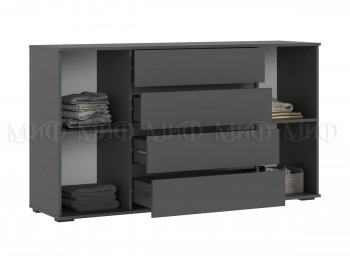 Комод 2 двери 4 ящика (1600) Норд, графит (Миф) в Урае - uraj.mebel-e96.ru