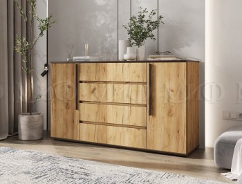 Комод 2 двери 4 ящика (1600) Норд, крафт (Миф) в Урае - uraj.mebel-e96.ru