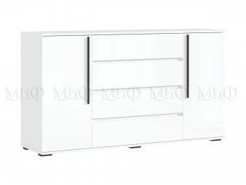 Комод 2 двери 4 ящика (1600) Норд, белый (Миф) в Урае - uraj.mebel-e96.ru