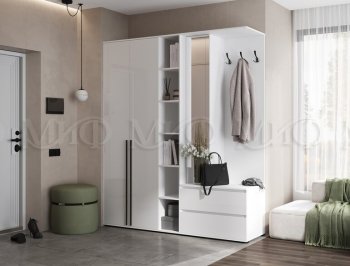 Прихожая Норд модульная белый (Миф) в Урае - uraj.mebel-e96.ru