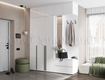 Прихожая Норд модульная белый (Миф) в Урае - uraj.mebel-e96.ru