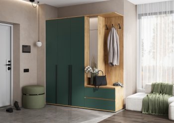 Прихожая Норд+Шкаф 1200, крафт/изумруд (Миф) в Урае - uraj.mebel-e96.ru