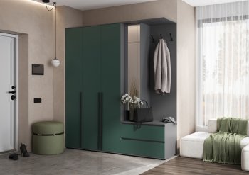 Прихожая Норд+Шкаф 1200, графит/изумруд (Миф) в Урае - uraj.mebel-e96.ru
