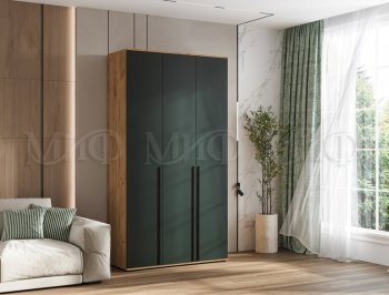 Шкаф 1200 мм 3-х ств. Норд с антресолью дуб крафт/изумруд (Миф) в Урае - uraj.mebel-e96.ru