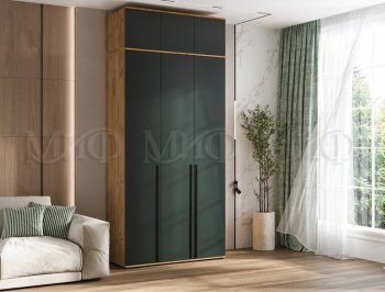 Шкаф 1200 мм 3-х ств. Норд с антресолью дуб крафт/изумруд (Миф) в Урае - uraj.mebel-e96.ru