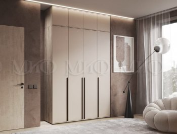 Шкаф 1600 мм 4-х створчатый Норд с антресолью,крафт серый/кашемир (Миф) в Урае - uraj.mebel-e96.ru