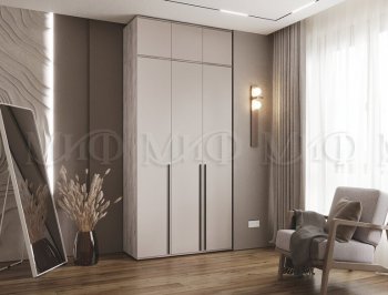 Шкаф 1200 мм 3-х ств. Норд с антресолью крафт серый/кашемир (Миф) в Урае - uraj.mebel-e96.ru