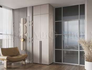 Шкаф 800 мм 2-х ств. Норд с антресолью крафт серый/кашемир (Миф) в Урае - uraj.mebel-e96.ru