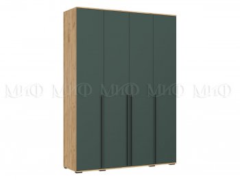 Шкаф 1600 мм 4-х створчатый Норд крафт/изумруд (Миф) в Урае - uraj.mebel-e96.ru