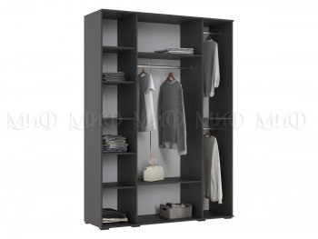 Шкаф 1600 мм 4-х створчатый Норд с антресолью, графит/изумруд (Миф) в Урае - uraj.mebel-e96.ru
