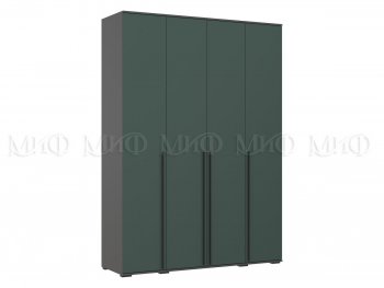 Шкаф 1600 мм 4-х створчатый Норд графит/изумруд (Миф) в Урае - uraj.mebel-e96.ru