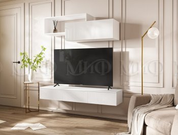 Стенка Норд-2 белый глянец (Миф) в Урае - uraj.mebel-e96.ru