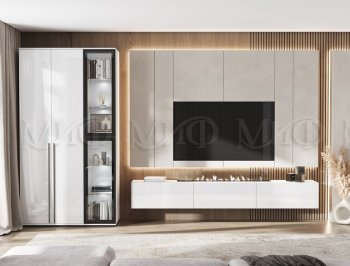 Стенка Норд белый глянец (Миф) в Урае - uraj.mebel-e96.ru