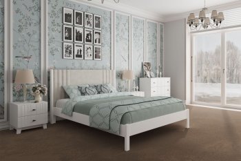 Кровать Нортан белый античный/бежевый (БМ) в Урае - uraj.mebel-e96.ru