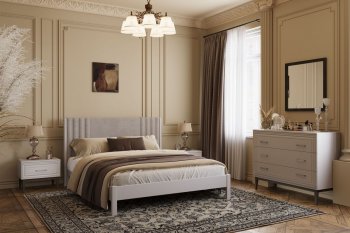 Кровать Нортан льняной/светло-серый (БМ) в Урае - uraj.mebel-e96.ru