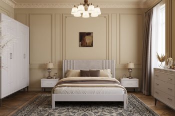 Кровать Нортан льняной/светло-серый (БМ) в Урае - uraj.mebel-e96.ru