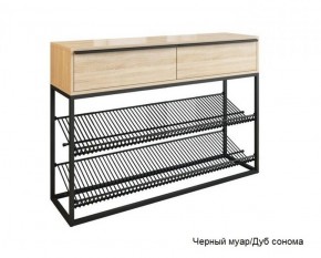 Обувница Крафт 2 (Черный муар/Дуб сонома) в Урае - uraj.mebel-e96.ru