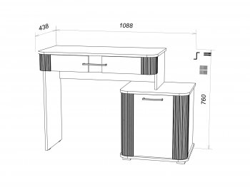 Стол туалетный Ольга-2 в Урае - uraj.mebel-e96.ru