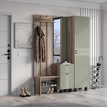 Прихожая Олива комп.1 шарли эвкалипт (БТС) в Урае - uraj.mebel-e96.ru