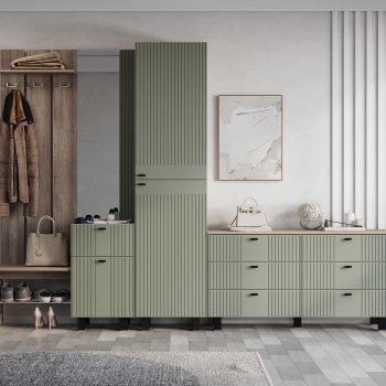 Прихожая Олива ПР-04 эвкалипт софт (БТС) в Урае - uraj.mebel-e96.ru