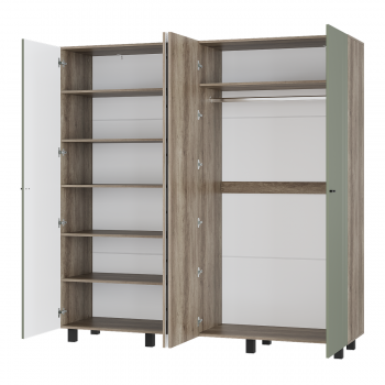 Шкаф 2000 мм 4-х створчатый Олива ШК-13 эвкалипт софт (БТС) в Урае - uraj.mebel-e96.ru