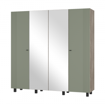 Шкаф 2000 мм 4-х створчатый Олива ШК-13 эвкалипт софт (БТС) в Урае - uraj.mebel-e96.ru