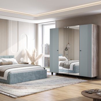 Шкаф 2000 мм 4-х створчатый Олива ШК-13 шарли бриз (БТС) в Урае - uraj.mebel-e96.ru