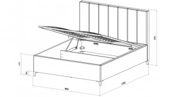Кровать с ПМ Оливия Серый (Лин) в Урае - uraj.mebel-e96.ru