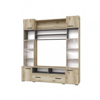 Мини-стенка ОГЦС-1 Оскар-18 дуб делано/графит(Текс) в Урае - uraj.mebel-e96.ru